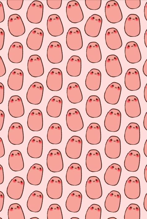 Kawaii potato wallpaper -Şevval- Cute Potato Wallpapers Aesthetic, Cute Potato Wallpaper, Potato Background, Potato Wallpaper, Potato Aesthetic, Potato Drawing, Pink Potato, Love Quotes For Him Deep, Red Wallpapers