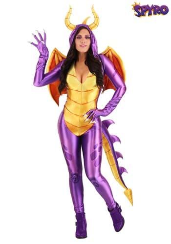 Spyro Costume, Spandex Jumpsuit, Dragon Halloween, Dragon Horns, Video Game Costumes, Costume Jumpsuit, Smaller Hips, Comic Villains, Spyro The Dragon