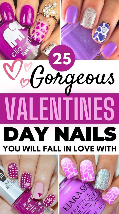 25 Pretty And Cute Nail Art Designs for Valentine’s Day You will Insanely Fall In Love With! Disney World Nails, Valentine Nails Pink, Wonder Nails, Valentines Nail Art Designs, Heart Nail Designs, Valentine Nail Art, Fall Manicure, February Nails, Cute Nail Art Designs