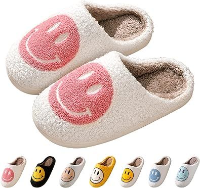 Preppy Slippers, Smile Face Slippers, Smile Slippers, Happy Face Slippers, Indoor Outdoor Slippers, Retro Preppy, Outdoor Slippers, Slippers For Women, Happy Face