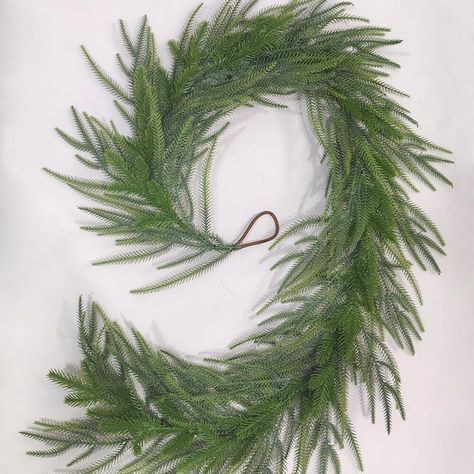 PRICES MAY VARY. Durable: Our pine garland is made from high quality PE material, waterproof, resisting fading and breakage, you can bend the garland according to your needs to decorate your Christmas. Real Touch: Our Christmas Pine Garland is meticulously handmade for replicating the appearance of a real pine garland. The lifelike pine needles and branches create an authentic and festive atmosphere, adding timeless beauty to your holiday. Ideal Christmas Decor: Our artificial pine garland featu Natal, Lodge Christmas Decor, Pine Garland Christmas, Minimal Fall Decor, Norfolk Pine Garland, Window Garland, Christmas Staircase Decor, Fireplace Table, Garland For Christmas