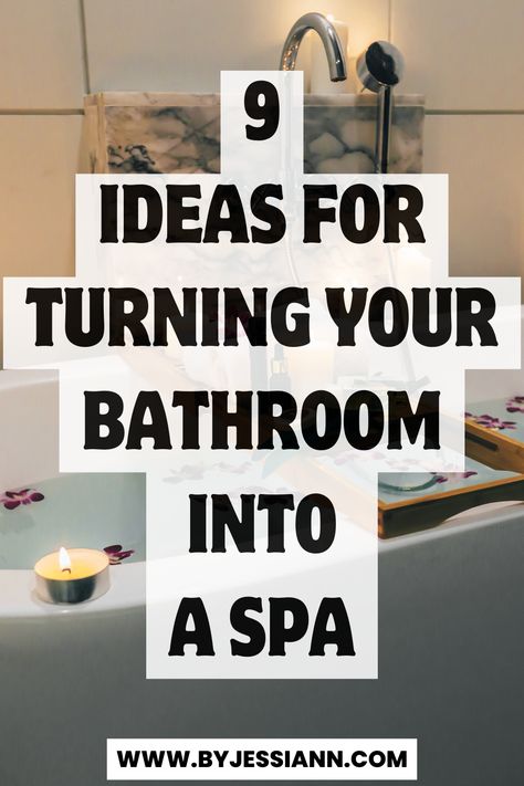 9 Tips For Turning Your Bathroom into An Oasis - Bathroom Spa Decor Ideas Spa Decor For Bathroom, How To Decorate A Tub Surround, Natural Spa Bathroom, Make Your Bathroom Feel Like A Spa, Bathroom Decor Tub, Remove Jacuzzi Tub Master Bath, How To Decorate A Garden Tub, Spa Bathtub Decor Ideas, Vibe Bathroom Aesthetic