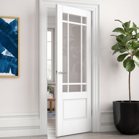 Internal Glazed Doors, White Internal Doors, Internal Glass Doors, Glazed Doors, Internal Door, Diy Plumbing, Door Design Interior, Front Entry Doors, External Doors