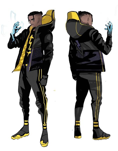 Virgil “ Static” Hawkins by Nikolas A. Draper-Ivey Nikolas Draper Ivey Static Shock, Super Speed Character Design, Nikolas Draper Ivey Art, Nikolas Draper Ivey, Dc Character Design, Super Hero Concept Art, Super Hero Character Design, Supervillain Character Design, Virgil Hawkins