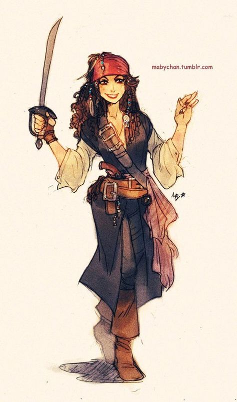 Female Captain Jack Sparrow from Pirates of the Caribbean Disney Genderbend, Gender Bent Disney, Disney Gender Bender, Dreamworks Characters, Kaptan Jack Sparrow, Disney Fanart, Karakter Disney, Flynn Rider, Film Anime