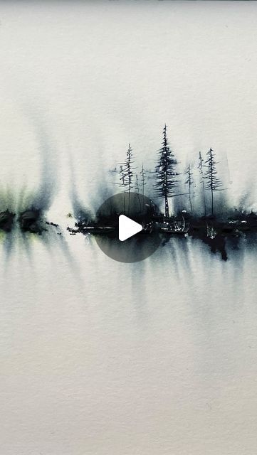 Loose Watercolour Landscapes, Abstract Watercolour Landscapes, Nature Watercolor Paintings Easy, Abstract Watercolor Landscape Tutorial, Watercolour Trees Tutorials, Abstract Landscape Painting Watercolor, Watercolour Inspiration Landscape, Watercolor Art Tree, Atmospheric Watercolor