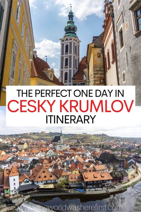 Planning a trip to beautiful Cesky Krumlov? Check out this guide on how to spend one day in this charming Czech Town! Day Trips From Prague, Czech Republic Travel, Europe Travel Outfits, Packing For Europe, Cesky Krumlov, Prague Travel, Bratislava Slovakia, Eastern Europe Travel, Europe Trip Itinerary