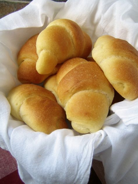 Make Ahead Butterhorns | Laura's Cozy Kitchen Butterhorn Rolls Recipe, Butterhorns Recipe, Butter Horns, Nutella Bread, No Yeast Dinner Rolls, Bread Rolls Recipe, Canned Butter, Recipes Thanksgiving, Homemade Dinner Rolls