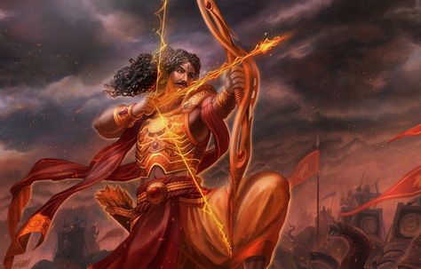 A birth in the haste of youth, Karna had to bear the runt of his birth throughout his life. A warrior, a faithful friend, and an outcast Karna's life was Great Warriors, The Mahabharata, Shri Ram Photo, Hinduism Art, Vedic Art, Unsung Hero, Lord Shiva Painting, God Pictures, God Art