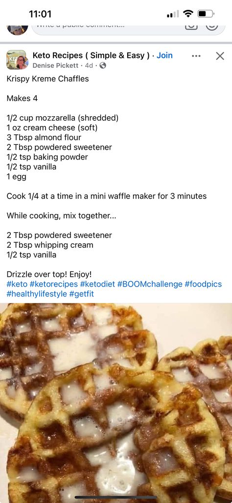 Chaffle Recipes, Low Carb Cheesecake Recipe, Waffle Maker Recipes, Keto Recipes Breakfast, Krispy Kreme, Bariatric Recipes, Keto Recipes Dinner, Lunch Recipes Healthy, Low Carb Bread