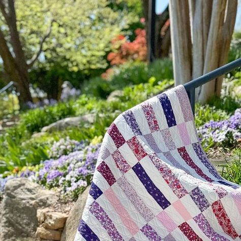 Riley Blake Designs on Instagram: "When we were photographing this quilt a passerby said it was "simply exquisite" and we could not agree more😍 This quilt was made by @quiltedsc in the Liberty Flower Show Botanical Jewel Collection. See more of this beauty on the RBD blog and shop this collection by @libertyfabrics at your favorite local quilt shop!⁠ ⁠ This is the Madeline quilt pattern from @penelopehandmade 💕" Quilting Patterns, Sewing, Madeline Quilt, Riley Blake Designs, Riley Blake, Flower Show, Quilt Shop, Quilt Pattern, Fourth Of July