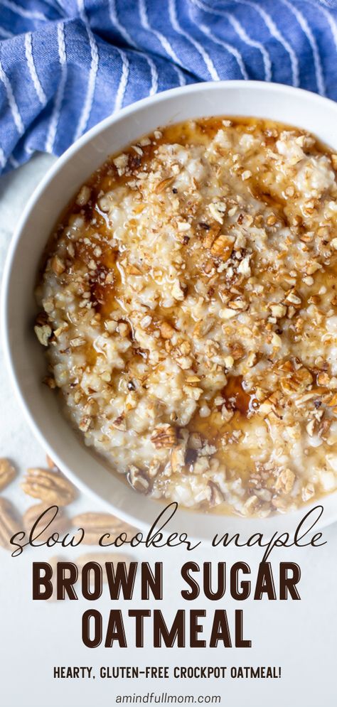 Crockpot Overnight Oats, Oatmeal In Crockpot, Crockpot Oatmeal Recipes, Steel Cut Oats Crockpot, Crockpot Oatmeal Overnight, Slow Cooker Steel Cut Oats, Crock Pot Oatmeal, Breakfast Menu Ideas, Freezer Snacks