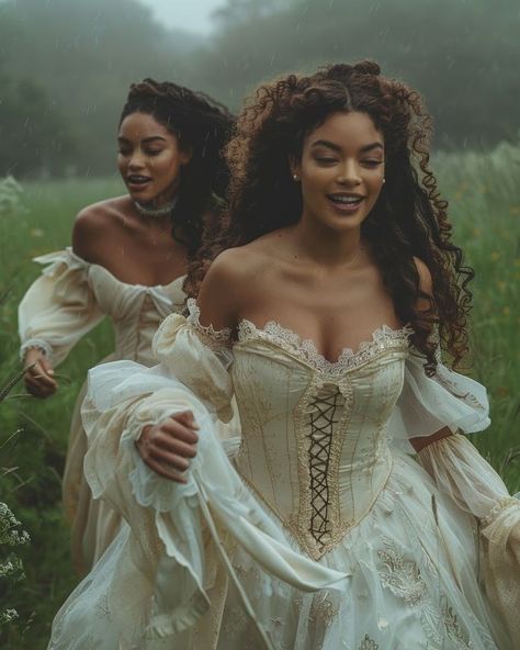 Bridgerton Couple Aesthetic, Ethereal Looking Women, Women From Around The World, 18th Century Photoshoot, Black Femininity Photoshoot, Blexican Woman, Curly Hair Portrait Photography, Mexican Royalty Aesthetic, Bethany Ciotola Outfits