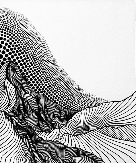 Pointillist Line Drawings of Mountains by Christa Rijneveld Drawings Of Mountains, Illustration Art Nouveau, Mountain Drawing, Line Drawings, 수채화 그림, Abstract Drawings, Color Pencil Drawing, Zentangle Art, Pen Art