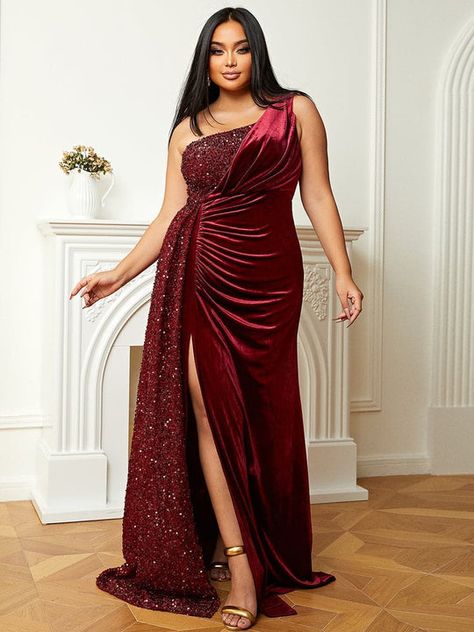 - MISS ORD Prom Dress Pattern, Wine Red Dress, Sparkly Party Dress, 파티 드레스, Plus Size Prom, Plus Size Formal, Burgundy Prom Dress, Langer Rock, Plus Size Prom Dresses