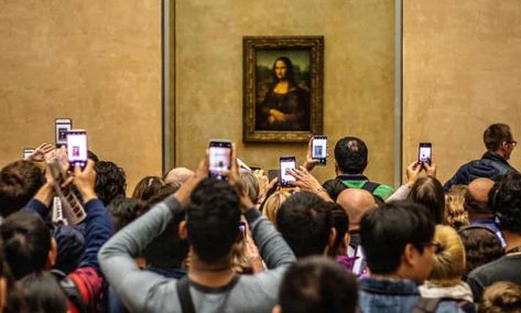 Louvre Museum, tourists using cameras, mobile phones over heads, taking pictures of the Mona Lisa by Leonardo da Vinci Debate On Social Media, Olafur Eliasson, Tate Britain, Louvre Museum, Take Your Time, Museum Of Modern Art, Pilgrimage, Taking Pictures, The Guardian