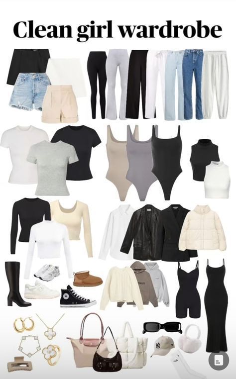 Outfit Inspo Clean Look, College Outfits Basic, Basics For Summer Outfits, Clothes That Go With Everything, Clean Capsule Wardrobe, Activity Outfits For Women, Clean Outfits Summer, Revamp Your Style, Wardrobe Basics For Women In 20s