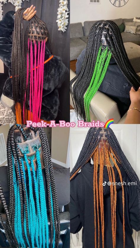 Traditional Braids, Peekaboo Braids, Hair Braid Patterns, Quick Braids, Braiding Your Own Hair, Short Box Braids Hairstyles, Cute Hair Colors, Hair Color Unique, Big Box Braids Hairstyles