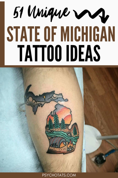 state of michigan tattoos Upper Peninsula Tattoo Ideas, State Of Michigan Tattoo, Michigan Tattoo Ideas, Michigan Tattoo, Detroit Tattoo, Michigan Tattoos, State Tattoos, Roots Tattoo, Lake Michigan Beaches