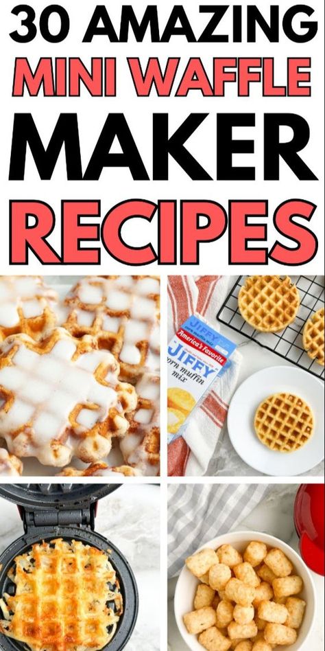 Easy Mini Waffle Recipe, Mini Waffle Iron Recipes Easy, Pancake Maker Recipes, Waffle Iron Recipes Easy, Waffle Maker Recipes Breakfast, Mini Waffle Maker Recipes, Mini Waffle Recipe, Breakfast Waffle Recipes, Dash Recipe