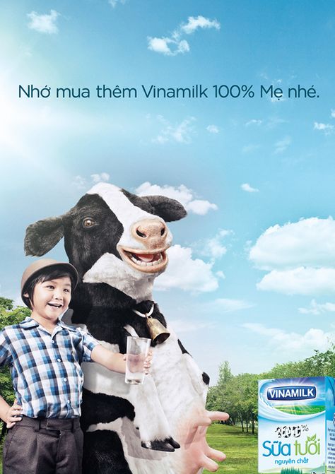 VINAMILK 100% FRESH MILK on Behance Milk Brands, Happy Cow, Cosmetic Design, The Number 1, Fresh Milk, Happy Kids, Brochure Design, Social Media Design, Number 1