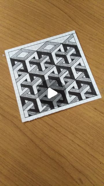 3d Pattern Drawing, Artistic Envelopes, 3d Zentangle, 2023 Drawing, Geometric Patterns Drawing, Drawing Grid, Grid Drawing, Zentangle Pattern, Graph Paper Drawings