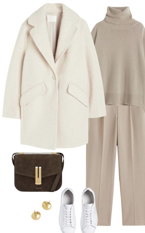 Cream Wool Coat Outfit, Fall Outfits Inspiration, Classic Fashion Looks, Twill Coat, Classic Style Outfits, Mum Fashion, Beige Outfit, Looks Party, Over 50 Womens Fashion