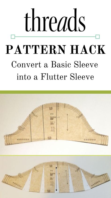 Learn how to change a basic sleeve pattern into a flutter sleeve.    #PatternHack #Fluttersleeve #sleevepattern #Sewing #howtosew Fat Quarter Projects, Pattern Hack, Beginner Sewing Projects Easy, Leftover Fabric, Fabric Baskets, Sewing Projects For Beginners, Sewing Skills, Love Sewing, Sewing Tips