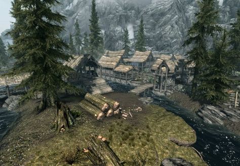 #Skyrim #ASMR Spend a day in Riverwood Nordic Village, Fantasy Video Game, Community Jobs, Scrolls Game, Adventure Rpg, South Gate, Bethesda Games, Elder Scrolls V Skyrim, Wood Elf