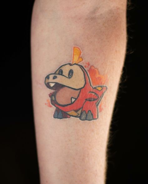 Fuecoco - exactly ten weeks healed when this was taken. We LOVE. . . . #tattoo #pokemontattoo #fuecocotattoo #healedtattoo Fuecoco Tattoo, Pokemon Tattoo, Love Tattoo, Our Love, Healing, Tattoos, On Instagram, Quick Saves, Instagram