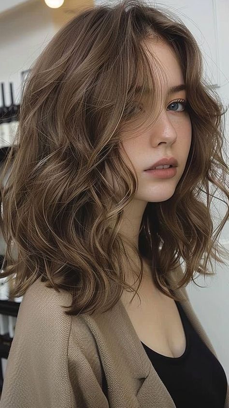 Dark Brown Hair Color, Long Natural Hair, Dark Brown Hair, Unique Hairstyles, Brown Hair Colors, Hair Transformation, Vintage Hairstyles, Trendy Hairstyles, Wavy Hair