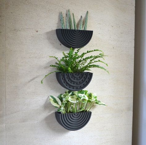 Modern Wall Planter, Bath Plants, Circle Room, Pillar Decor, Diy Luxury, Stair Well, Wall Planters Indoor, Wall Mounted Planters, Wall Planters