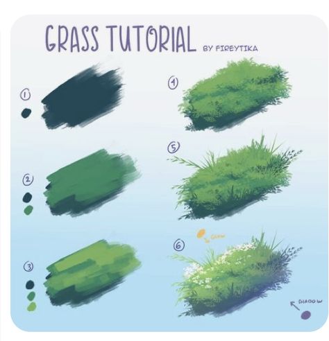 Grass Drawing, Background Anime, Forest Drawing, Grass Painting, Concept Art Tutorial, Digital Painting Techniques, Digital Art Beginner, Background Drawing, Nature Drawing