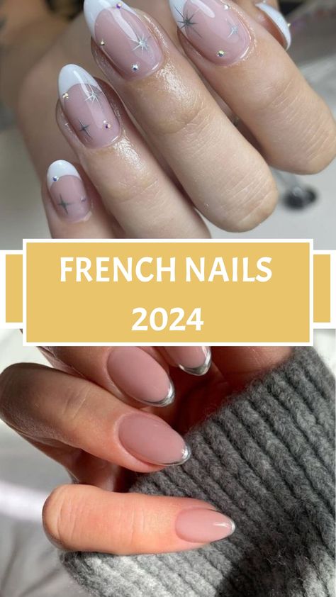 French Nails 2024 Holiday French Tip Nails Classy, Opposite French Nails, Nail Inspo Short Almond French Tip, French Manicure On Square Nails, Classy Almond Nails French Tips, Triple French Nails, Paris Nails Aesthetic, Dip French Tip, Short Almond Nails French Tip