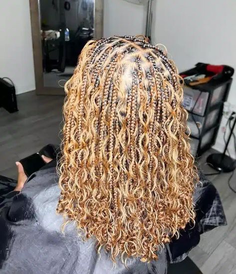 Honey Blonde Boho Knotless Braids Bob, Honey Brown Knotless Braids, Blonde Goddess Braids, Blonde Goddess, Back To School Hair, Natural Hair Styles For Black, Hair Styles For Black Women, Short Locs, Short Locs Hairstyles