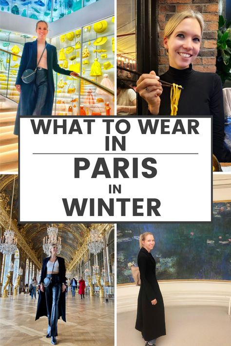 After traveling to Paris during the winter a ton, I'm an expert on what to pack for Paris in winter. Lucky for you, I’m about to reveal all my tips and tricks! Winter Outfits For Paris, Paris In Winter Outfits, Paris Winter Street Style, Winter In Paris Outfit, Packing List For Paris, Winter Paris Outfits, Outfits For Paris, Paris Winter Fashion, What To Pack For Paris