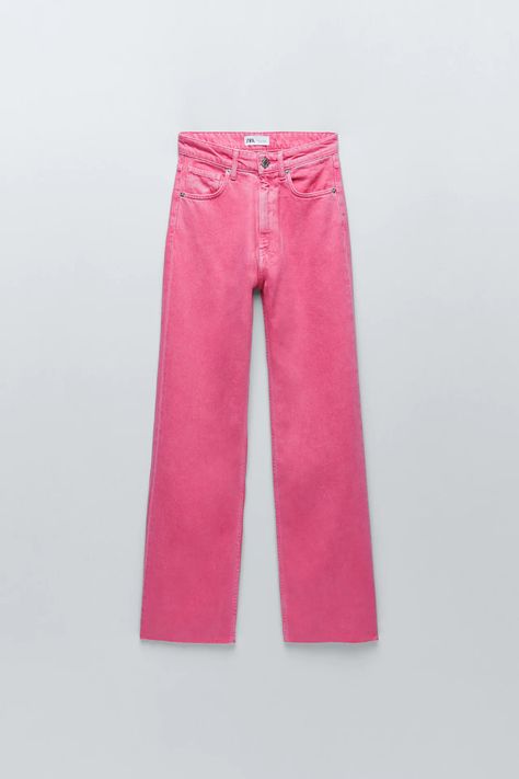 Zara Jeans Colorful, Preppy Pants, Coloured Jeans, Madison Style, Jeans Rosa, Preppy Tops, What Should I Wear Today, Flair Jeans, 2024 Christmas