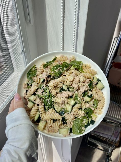 healthy dill tuna pasta salad