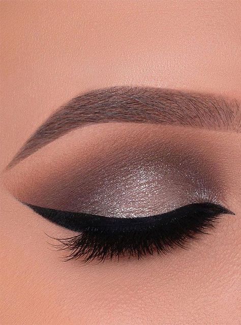 Grey Eyeshadow Looks, Maybelline Gel Eyeliner, Daytime Eye Makeup, Smokey Eyeshadow Looks, Eye Makeup Images, Mekap Mata, Grey Eyeshadow, Wedding Eye Makeup, Cute Eyeshadow Looks