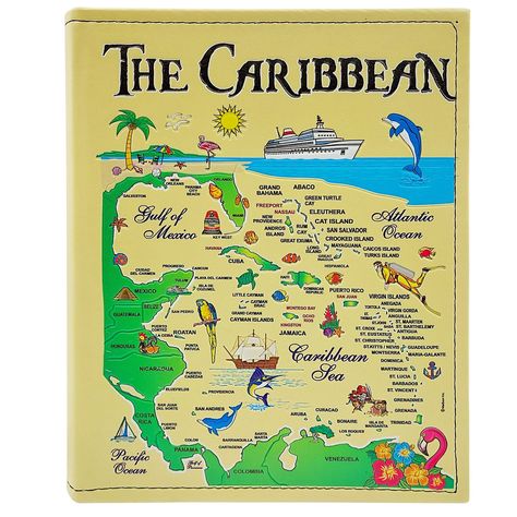 PRICES MAY VARY. Embossed Caribbean Islands Map Photo Album Souvenir Made of Genuine Leather - Holds 200 Photos with optically clear pockets Fits 4"x6" Photo Size - Steady bonding between the cover and inner pages ensures high quality. Great Gift, Souvenir and Collectors Item Caribbean Photo Album, Caribbean Souvenir Photo Album- Map -All Caribbean countries included : Antigua & Barbuda, The Bahamas, Barbados, Cuba, Dominica, Dominican Republic, Grenada, Haiti, Jamaica, St. Kitts & Nevis, St. Lu Virgin Gorda, Caribbean Theme Party, Caribbean Islands Map, Best Caribbean Islands, Caribbean Countries, Great Exuma, Photo Album Gift, Cat Island, Island Map