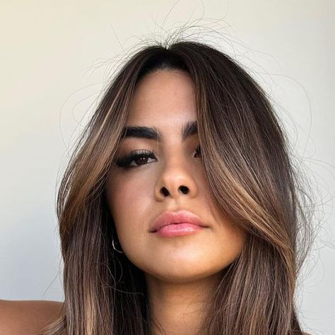 Diana Vivilecchia on Instagram: "𝔾𝕃𝕆𝕎𝕀ℕ𝔾 𝔹ℝ𝕌ℕ𝔼𝕋𝕋𝔼  She came in requesting to get rid of her deep black base in exchange for a natural inspired glowing brunette. Swipe to see the break down on how we applied the crown of her foil placement. This is a common area where hair colorist struggle with technique. She left with a gorgeous blend and face framing style!  All viviD artists paint every hair with purpose and executed each look with artistry!  We offer a wide range of hair services Balayage, hair extensions, cut & style, hair botox  For bookings & inquiries To be put on our wait list Email: Info@vividbydv.ca (905)990-8777" Front Highlights Brown Hair Face Framing Natural, Face Framing Highlights Placement, Brunette Face Framing Highlights, Face Framing Highlights Brunette, Foil Placement, Face Framing Highlights, Balayage Hair Extensions, Sunkissed Hair Brunette, Front Highlights