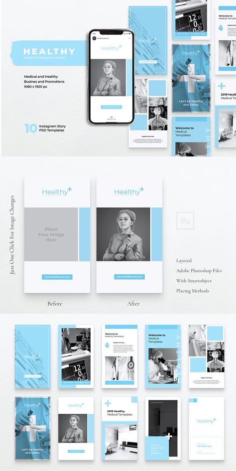 Medical Instagram Template, Medical Instagram Stories, Doctors Social Media Posts, Medical Instagram Feed, Medical Instagram Post, Medical Social Media Design, Medical Instagram, Instagram Stories Design, Instagram Grid Design