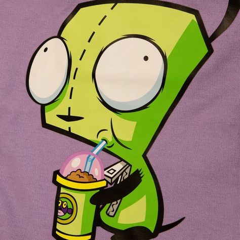 Invader Zim Gir, Zim Gir, Jhonen Vasquez, Invader Zim Characters, Purple Tote, Purple Tote Bag, Scene Core, Mens Graphic T, Invader Zim