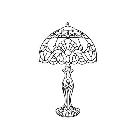 Tiffany Lamp Drawing, Line Art Tattoos Simple, Tiffany Lamp Tattoo, Weird Jeans, Trad Sleeve, Stained Glass Tattoo, Lamp Tattoo, Pumpkin Tattoo, Tiffany Lamp