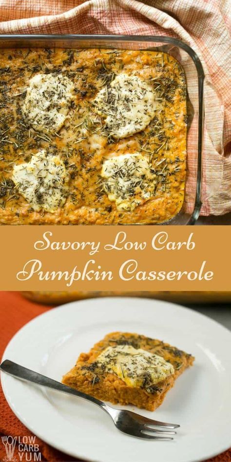 Pumpkin Recipes Side Dish, Mashed Pumpkin, Pumpkin Casserole, Pumpkin Recipes Dinner, Canned Pumpkin Recipes, Savory Pumpkin, Savory Recipe, Low Carb Holiday, Vegan Pumpkin Recipes