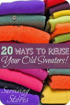 Crafts Recycled Crafts, Recycled Sweaters, Repurposed Clothing, Old Sweater, Upcycle Recycle, Recycle Clothes, Learn To Sew, Upcycle Clothes, Sewing Hacks