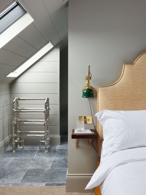 Pigeon Farrow And Ball, Bedroom Design For Couples, Bedroom Designs For Couples, Tongue And Groove Walls, Henley On Thames, Hallway Designs, Farrow And Ball, Country Interior, Attic Bedroom