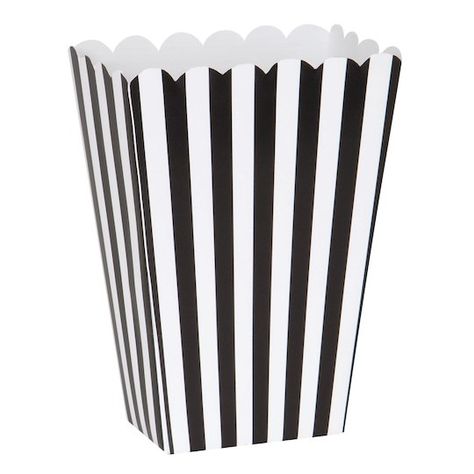 Small Black And White Popcorn Boxes | Birthday Party Supplies Black And White Popcorn, Custom Popcorn Boxes, Popcorn Holder, Popcorn Packaging, Popcorn Containers, Popcorn Treat, White Popcorn, Movie Themed Party, Popcorn Boxes