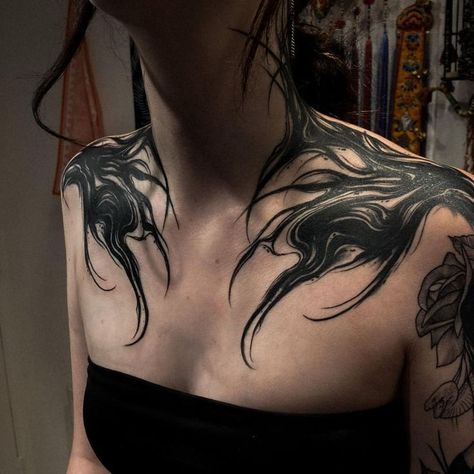 Chest Neck Tattoo, Nature Tattoo Ideas, Haarlem Netherlands, 16 Tattoo, Cool Nature, Throat Tattoo, Sigil Tattoo, Nature Tattoo, Gothic Tattoo