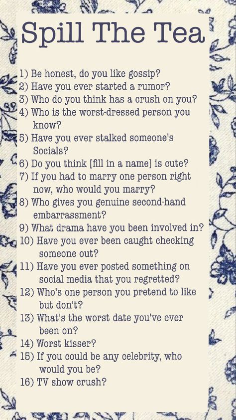 The question game is a game designed to spark conversation between friends. The game first starts off with someone asking the other player to choose a number (1-#). The first person then asks the player the question that corresponds to that number. Find out all the tea about your friends with this game of truth and of course, gossip! Questions To Ask Ur Friends About U, Games For Friends Question, Question Ideas For Friends, Question To Ask Ur Bestie, Question To Ask Your Bestie, Questions To Ask Cousins, Question To Ask Best Friend, Truth Or Dare Questions For Best Friends At A Sleepover, Truth Or Date Questions For Friends